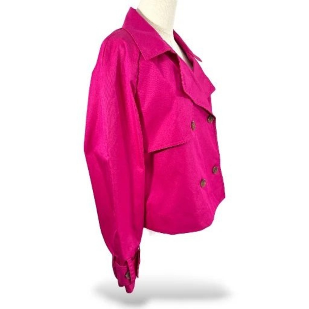 ON 34th Women's L Pink Double Breasted Short Trench Coat Cute NWOT - Picture 4 of 10